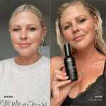 Face Tan Aqua Mist before and after complexion result