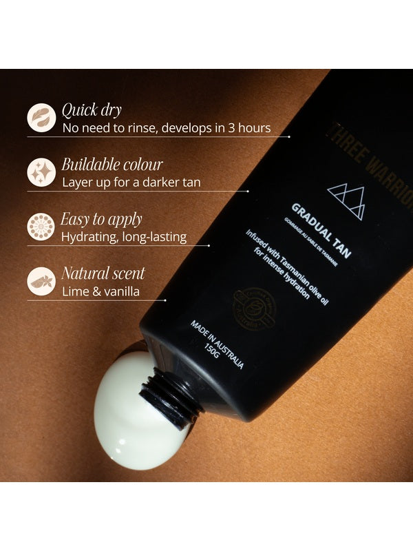 Three Warriors Gradual Tan benefits and product texture