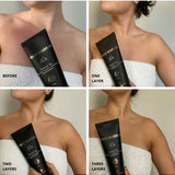 One two and three layer Gradual Tan colour comparison