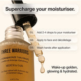 How to use Three Warriors Hydrabronze Face Tan Drops