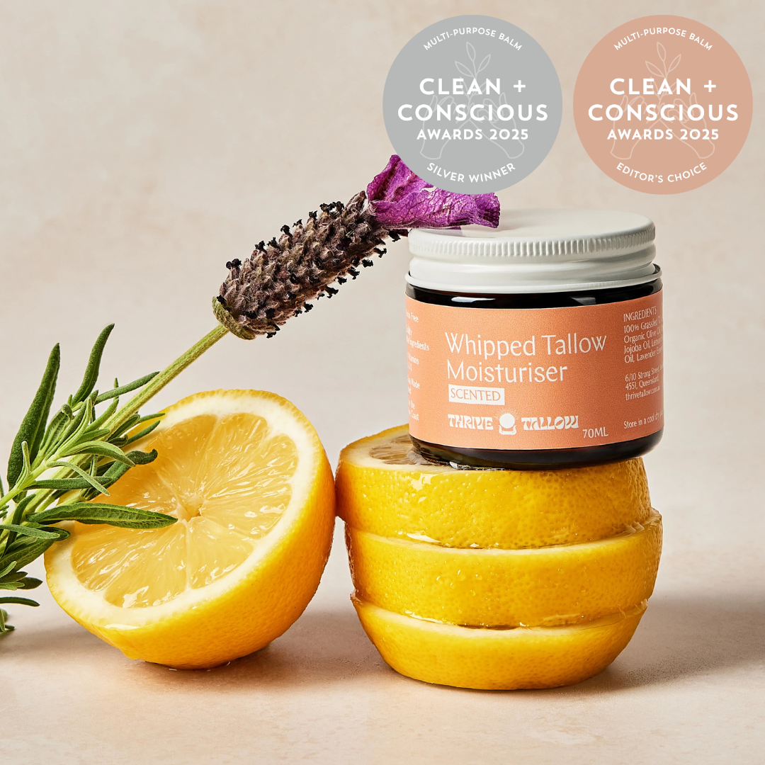 Thrive Tallow Whipped Tallow Moisturiser 70ml with lemon and lavender