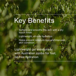 Key benefits panel for The Jojoba Company Australian Jojoba Aqua Gel