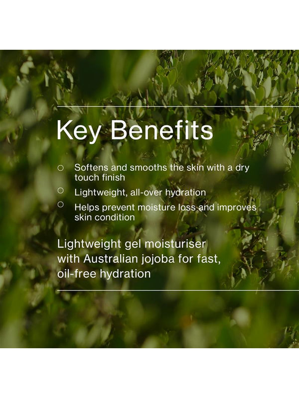 Key benefits panel for The Jojoba Company Australian Jojoba Aqua Gel