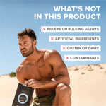 Man outdoors holding Tropeaka Creatine Monohydrate