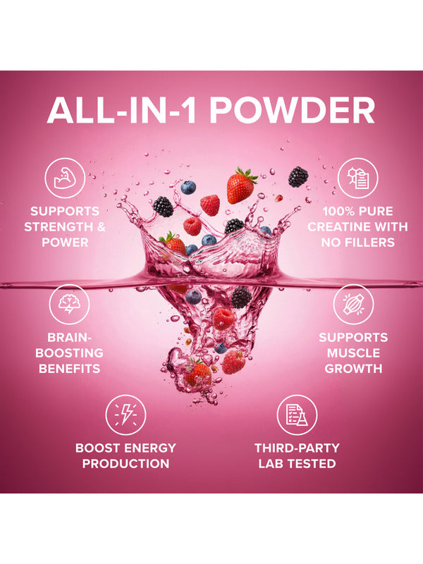 All in one powder panel for Tropeaka Creatine Monohydrate Mixed Berry