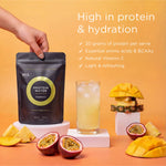 Nutritional information panel for Tropeaka Protein Water Tropical