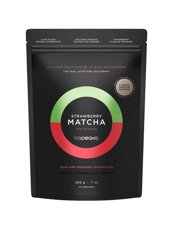 Tropeaka Strawberry Matcha Powder 200g, wellness drink