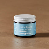 Unscented Tallow Based Moisturiser jar in warm natural light – Thrive Tallow Based Moisturiser Unscented 70ml
