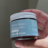 Hand holding Unscented Tallow Based Moisturiser – Thrive Tallow Based Moisturiser Unscented 70ml