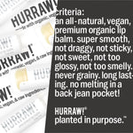 Product standards and certifications for Hurraw! Unscented Lip Balm 4.8g
