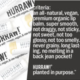 Product standards and certifications for Hurraw! Unscented Lip Balm 4.8g