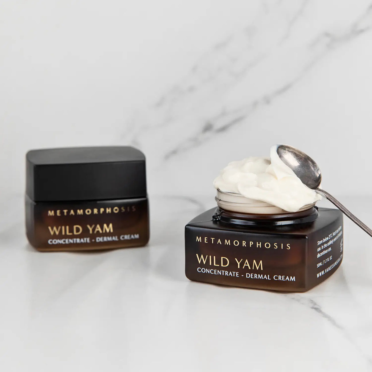 Metamorphosis Wild Yam Cream with spoon lifestyle