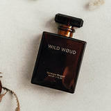 Vanessa Megan Wild Woud 100% Natural Perfume bottle flatlay