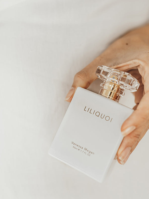 Vanessa Megan Liliquoi 100% Natural Perfume bottle in hand
