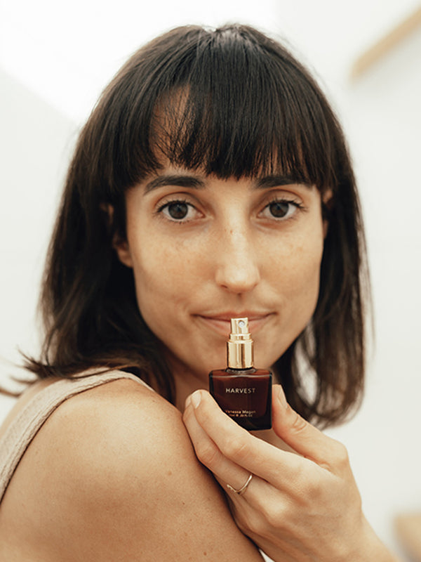 Model wearing Vanessa Megan Harvest Natural Perfume