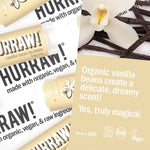 Product and flavour details for Hurraw! Organic Lip Balm - Vanilla Bean 4.8g