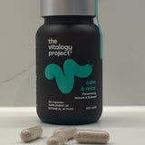 The Vitalogy Project Calm and Relax bottle with capsules