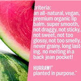 Product standards and certifications for Hurraw! Organic Lip Balm - Watermelon 4.8g