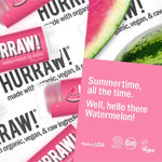 Product and flavour details for Hurraw! Organic Lip Balm - Watermelon 4.8g