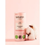 Deodorant Stick Sensitive, next to almond blossom, against pink background.