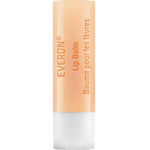 Weleda Everon Lip Balm 8ml features a beige cap, white base, and orange text reading "EVERON Lip Balm" and "Baume pour les lèvres" on its moisturizing, natural formula.