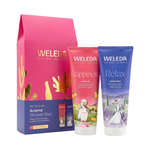 Weleda Gift & Glow Aroma Shower Duo 2pk gift box with both products on white