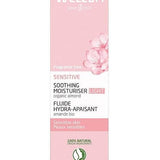 Front view of Weleda Sensitive Soothing Moisturiser Light 30ml in its pale pink carton, showing the almond blossom artwork and product label.