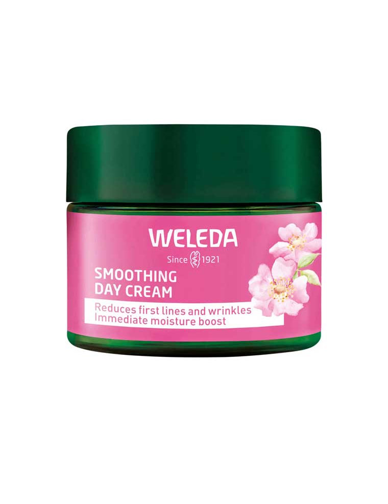 Weleda Smoothing Day Cream Wild Rose & White Tea, reduces fine lines and wrinkles while providing moisture boost.