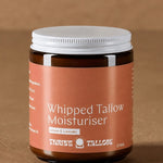 Whipped Tallow Moisturiser large jar in warm natural light – Thrive Tallow Whipped Tallow Moisturiser Scented 70ml