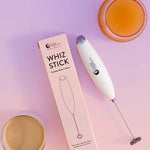 Nutra Naturals Whiz Stick frothing a latte
