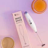 Nutra Naturals Whiz Stick frothing a latte