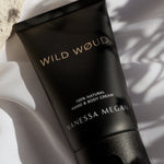Vanessa Megan Wild Woud Perfume Hand and Body Cream tube in shadow light