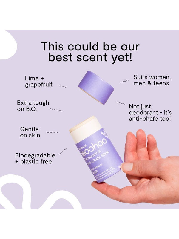WooHoo Pop deodorant stick features and benefits guide