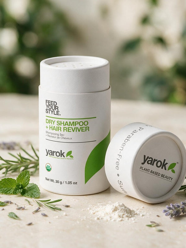 Yarok Feed Your Style Dry Shampoo styled with botanicals and powder