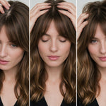 Three hair styling results with Yarok Feed Your Style Dry Shampoo