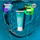 YES WB Water-Based Lubricant floating in water with award badges