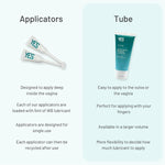 YES WB lubricant applicators and tube comparison