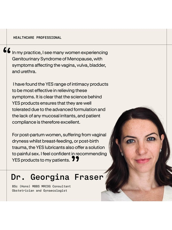 Dr Georgina Fraser recommendation for YES intimate products