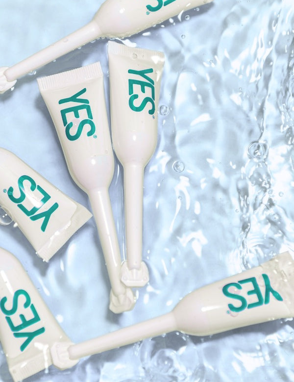 YES WB single-use lubricant applicators styled in water