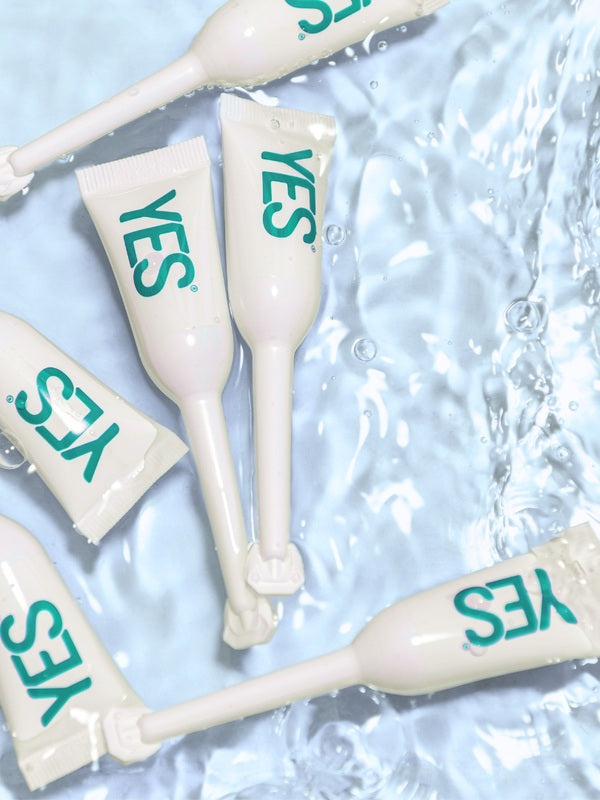 YES WB single-use lubricant applicators styled in water