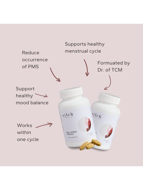 Benefits of Zilch PMS + Stress Formula for cycle and mood support – Zilch PMS + Stress Formula 120 Tablets